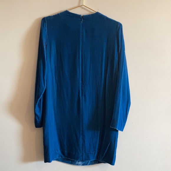 COS silk blend velvet long sleeve shift dress with pockets NWT - Picture 6 of 10